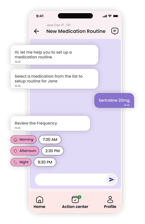 CircEld guiding a user through a medication routine
